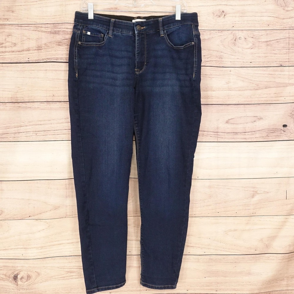 Curve Appeal Skinny Jeans Womens 10/30 Blue Dark Wash Stretch 32x26 Denim
